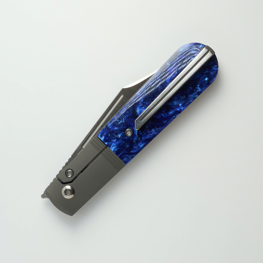 Jack Wolf Knives™ Primo Jack Barlow PRIMO-01-KIR-CRS-LAK Crystal Lake Kirinite S90V Stainless Steel Pocket Knife