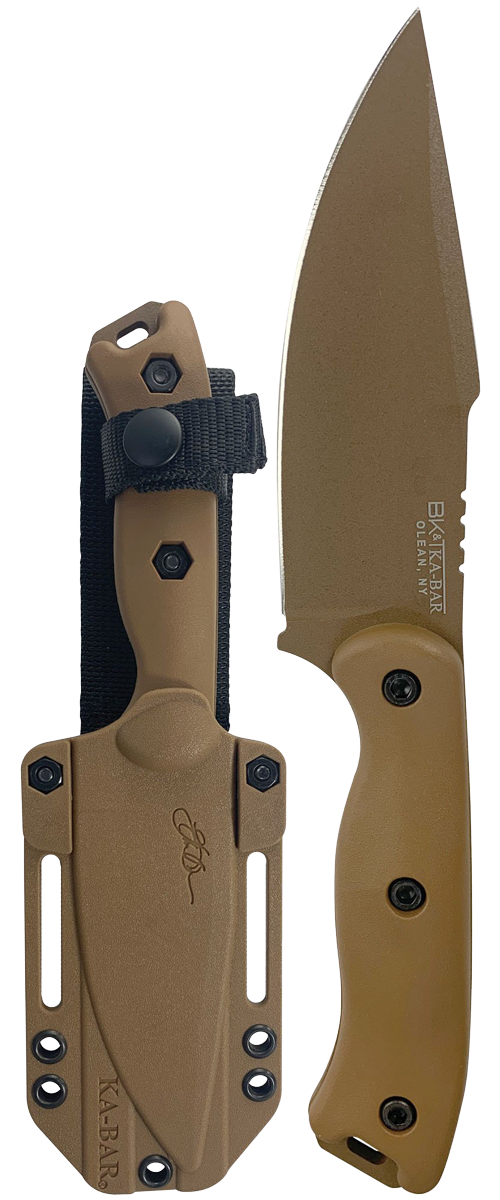 KA-BAR Becker Harpoon Fixed Blade BK18 1095 Cro-Van Carbon Steel & Brown Ultramid
