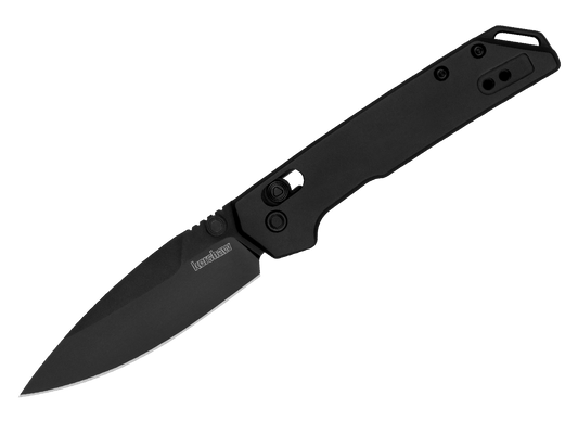 Kershaw Knives™ Mini Iridium Crossbar Lock 2051BLK Black Anodized 6061-T6 Aluminum D2 Semi-Stainless Steel Pocket Knife