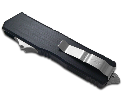 Microtech Knives, LLC™ Executive Scarab 2 S/E OTF 1177-CICGHFHCSS-MCK Hefted Black Anodized Aircraft Alloy M390MK Stainless Steel Pocket Knife