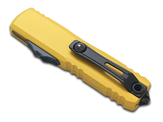 Microtech Knives, LLC™ UTX-85 T/E OTF 12334-1YW Yellow Anodized 7075-T6 Aluminum M390MK Stainless Steel Pocket Knife