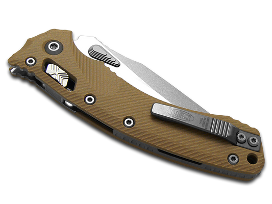 Microtech Knives, LLC™ Amphibian Crossbar Lock 137RL-10FLGTTA Tan G-10 M390MK Stainless Steel Pocket Knife