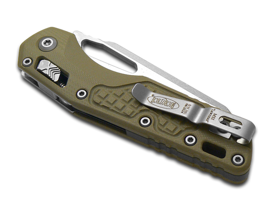 Microtech Knives, LLCโข MSI Crossbar Lock 210-10FRGTODLM OD Green Frag G10 Bohler M390MK Stainless Steel Pocket Knife