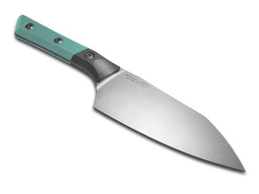 Microtech Knives, LLC™ Large Santoku Kitchen Knife 3200B-10CA Caribbean Blue G10 M390MK Stainless Steel Knife