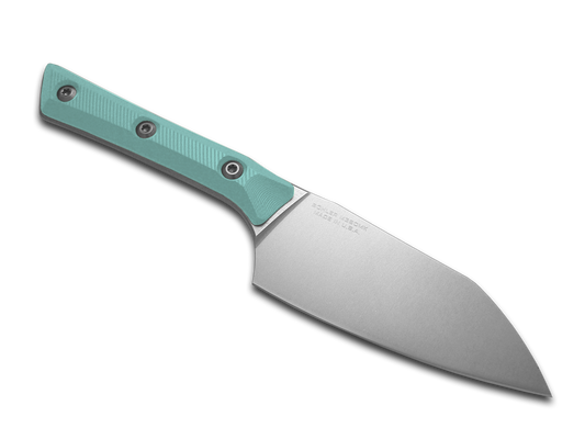 Microtech Knives, LLC™ Small Santoku Kitchen Knife 3300-10CA Caribbean Blue G10 M390MK Stainless Steel Knife