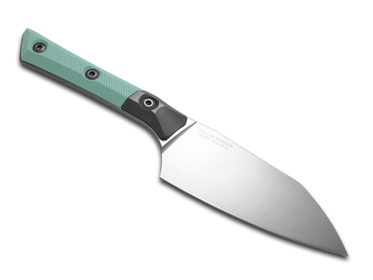 Microtech Knives, LLC™ Small Santoku Kitchen Knife 3300B-10CA Caribbean Blue G10 M390MK Stainless Steel Knife