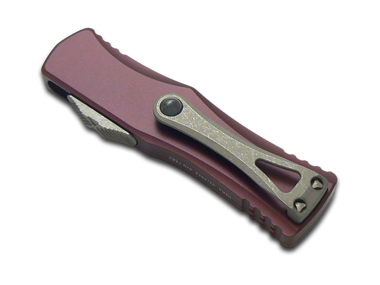 Microtech Knives, LLCโข Hera D/E OTF 702-13APMR Merlot Red Aluminum Premium Stainless Steel Pocket Knife