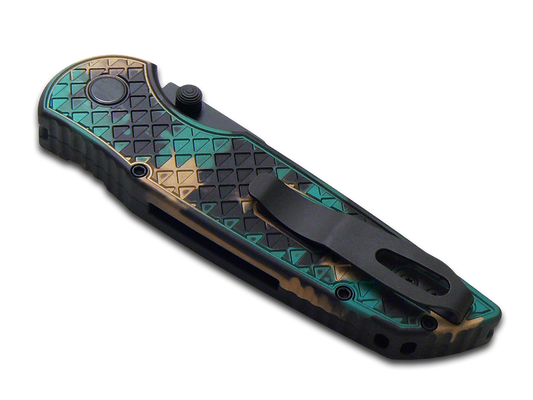 Pro-Tech Knives, LLC™ TR-3 Integrity Button Lock INT1106-SHIPWRECK Shipwreck Anodized 6061-T6 Aluminum MagnaCut Stainless Steel Pocket Knife