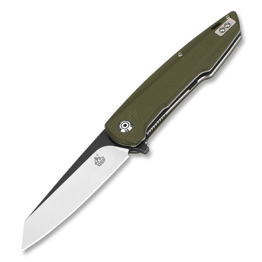 QSP Knives™ Phoenix Liner Lock 108-B Green G10 D2 Semi-Stainless Steel Pocket Knife