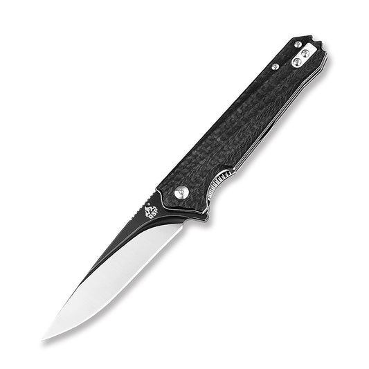 QSP Knives™ Mamba Liner Lock 111-A Black Carbon Fiber VG10 Stainless Steel Pocket Knife