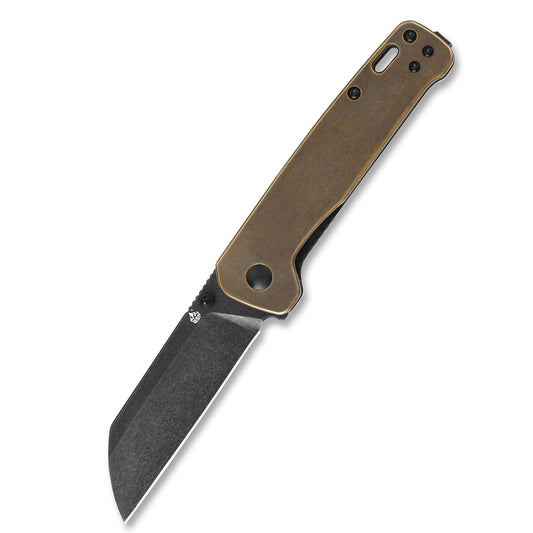 QSP Knives™ Penguin Liner Lock 130-G Brass D2 Semi-Stainless Steel Pocket Knife