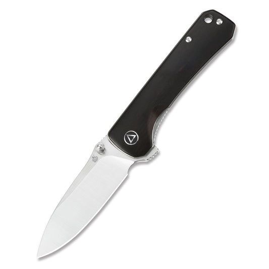 QSP Knives™ Hawk Liner Lock 131-P1 Ebony Wood Sandvik 14C28N Stainless Steel Pocket Knife