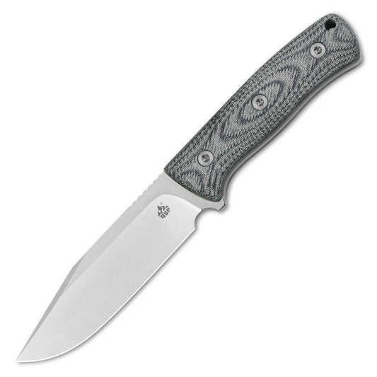QSP Knives™ Bison Fixed Blade 134-B Denim Micarta D2 Semi-Stainless Steel Knife
