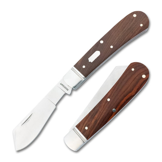 RoseCraft Blades LLCโข Mill Creek Cotton Sampler RCT024-RSW Red Sandalwood D2 Semi-Stainless Steel Pocket Knife