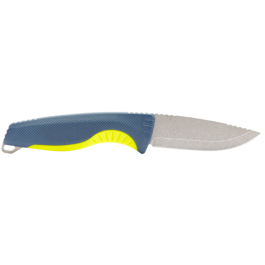 SOG Specialty Knives™ Aegis FX Fixed Blade 17-41-01-41 Indigo GRN and Acid Yellow Rubber CRYO 4116 Krupp Stainless Steel Knife