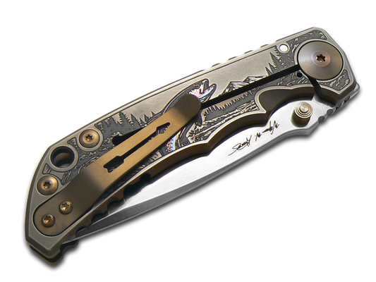 Spartan Blades, LLC™ Harsey Folder Frame Lock SF5BEAR Satin Rub 6AL4V Titanium CPM MagnaCut Stainless Steel Pocket Knife