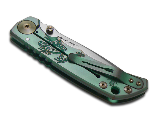 Spartan Blades, LLCโข Harsey Folder Frame Lock SF5NWCOAST Green Anodized 6AL4V Titanium CPM MagnaCut Stainless Steel Pocket Knife