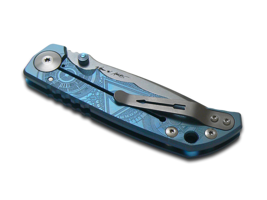 Spartan Blades, LLCโข Harsey Folder Frame Lock SF5OCULUS-BLUE Blue Anodized 6AL4V Titanium CPM MagnaCut Stainless Steel Pocket Knife
