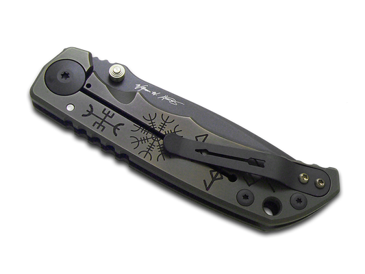 Spartan Blades, LLC™ Harsey Folder Frame Lock SF5RUNES Bronze Anodized 6AL4V Titanium CPM MagnaCut Stainless Steel Pocket Knife