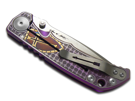 Spartan Blades, LLC™ Harsey Folder Frame Lock SF5TEMP-PU Purple Anodized 6AL4V Titanium CPM MagnaCut Stainless Steel Pocket Knife