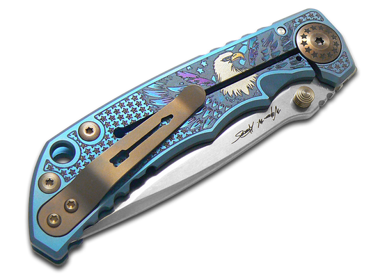 Spartan Blades, LLC™ Harsey Folder Frame Lock SF5USAM-BL Blue Anodized 6AL4V Titanium CPM MagnaCut Stainless Steel Pocket Knife