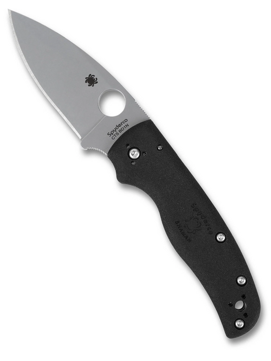Spyderco Knives™ Shaman Compression Lock C229PBK Black FRN CTS BD1N Stainless Steel Pocket Knife