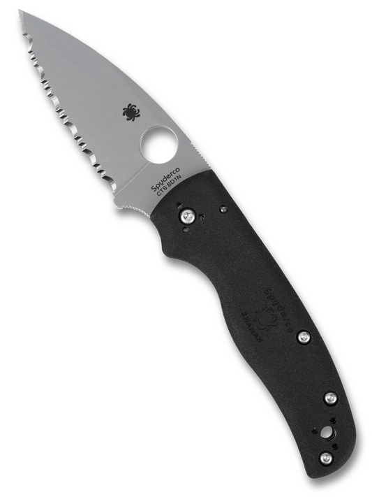 Spyderco Knives™ Shaman Compression Lock C229SBK Black FRN CTS BD1N Stainless Steel Pocket Knife