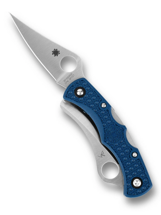 Spyderco Knives™ Dyad Jr Back Lock C39P&SCBL Cobalt Blue FRN CPM SPY27 Stainless Steel Pocket Knife