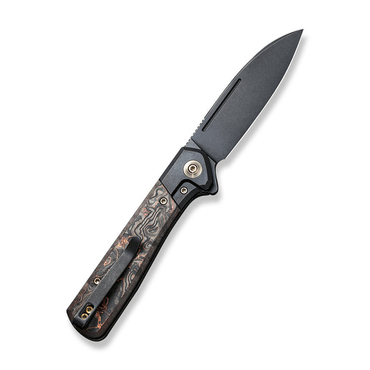 WE Knife Co., Ltd™ Soothsayer Frame Lock WE20050-2 Copper Foil Carbon Fiber and Black 6al4v Titanium CPM 20CV Stainless Steel Pocket Knife