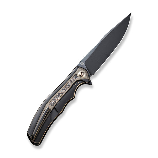WE Knife Co., Ltd™ Zonda Frame Lock WE22016-3 Black & Bronze Titanium and Carbon Fiber CPM-20CV Stainless Steel Pocket Knife