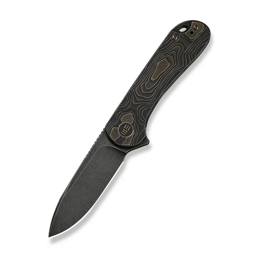 WE Knife Co., Ltdโข Elementum Frame Lock WE18062XA-3 Bronze & Black 6AL4V Titanium CPM MagnaCut Stainless Steel Pocket Knife