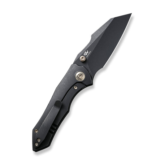 WE Knife Co., Ltd™ High-Fin Frame Lock WE22005-1 Black 6AL4V Titanium CPM 20CV Stainless Steel Pocket Knife