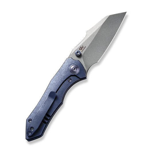 WE Knife Co., Ltd™ High-fin Frame Lock WE22005-3 Blue 6AL4V Titanium CPM 20CV Stainless Steel Pocket Knife