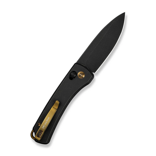 WE Knife Co., Ltd™ Nightblade Crossbar Lock WE22046-1 Black Anodized 6AL4V Titanium CPM 20CV Stainless Steel Pocket Knife