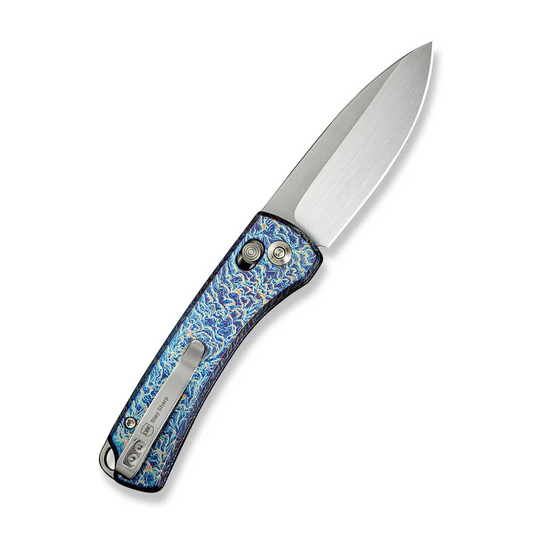WE Knife Co., Ltd™ Nightblade Crossbar Lock WE22046-4 Blue Flamed 6AL4V Titanium CPM 20CV Stainless Steel Pocket Knife