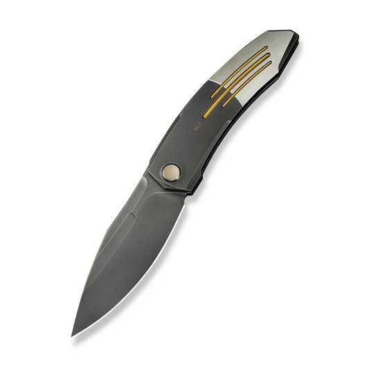 WE Knife Co., Ltd™ Sine Wave Liner Lock WE23069B-3 Gray & Satin 6AL4V Titanium M390 Stainless Steel Pocket Knife