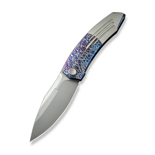 WE Knife Co., Ltd™ Sine Wave Liner Lock WE23069B-4 Flamed & Satin 6AL4V Titanium M390 Stainless Steel Pocket Knife