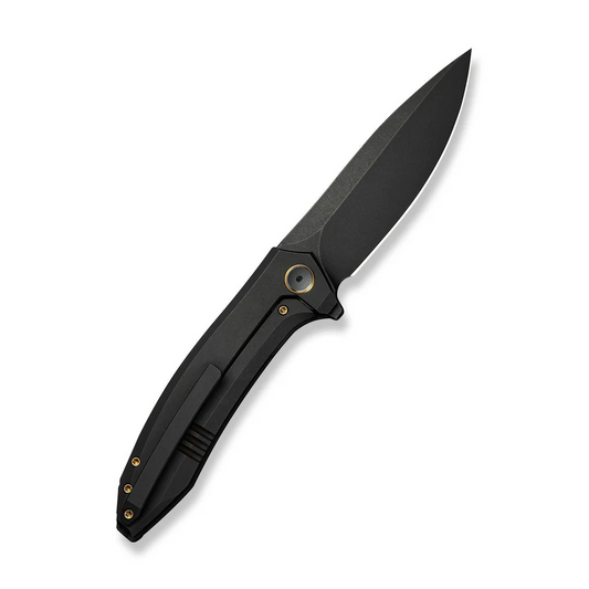 WE Knife Co., Ltd™ Acuminal Frame Lock WE23070-1 Black Anodized 6AL4V Titanium Vanax Stainless Steel Pocket Knife