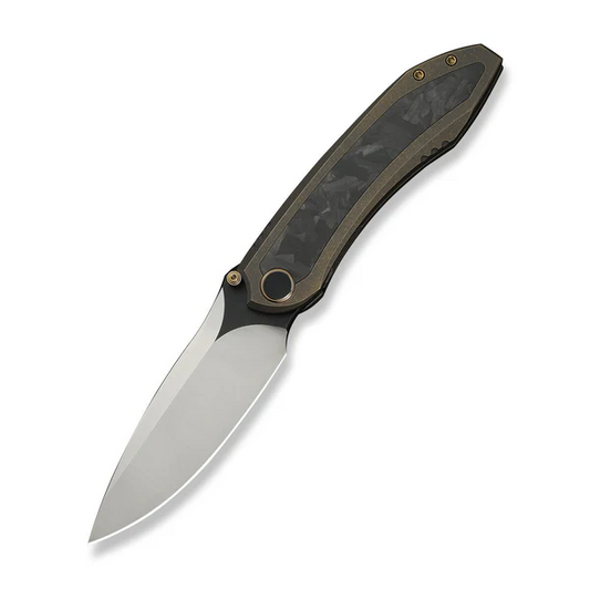 WE Knife Co., Ltd™ Winsome Frame Lock WE23092-3 Bronze Anodized 6AL4V Titanium and Marble Carbon Fiber M390 Stainless Steel Pocket Knife