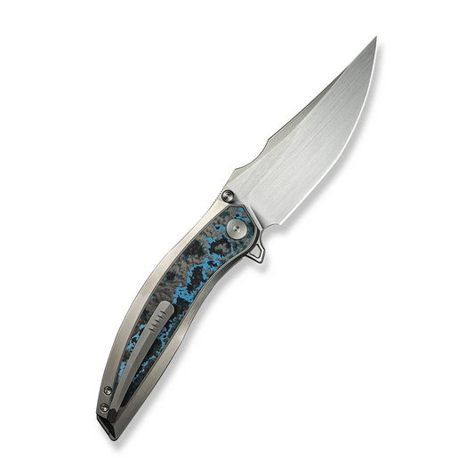 WE Knife Co., Ltd™ Quinseris Frame Lock WE23093-4 6AL4V Titanium and Arctic Storm Fat Carbon Fiber M390 Stainless Steel Pocket Knife