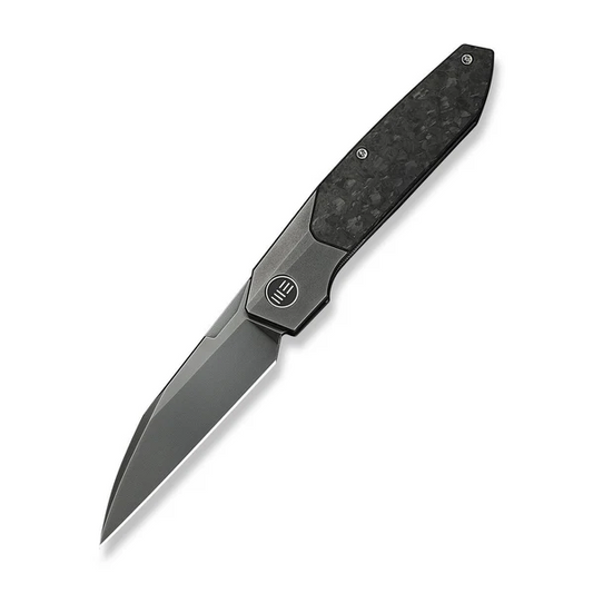WE Knife Co., Ltd™ Brr15 Bolster Lock WE24007-3 Shredded Carbon Fiber and Dark Gray 6AL4V Titanium M390 Stainless Steel Pocket Knife