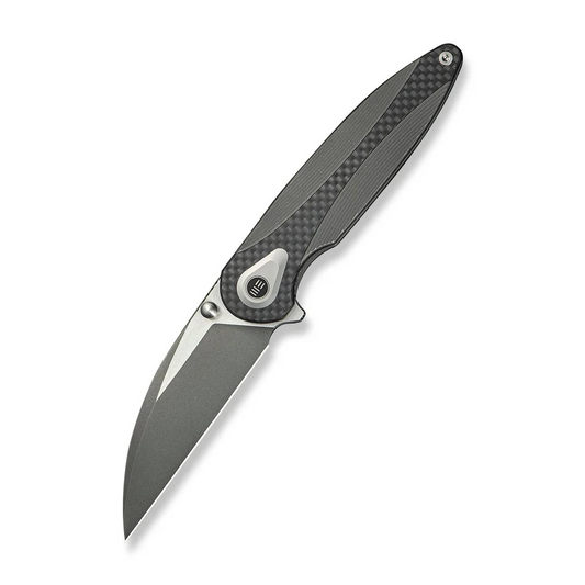 WE Knife Co., Ltd™ Zenthra Frame Lock WE24021C-2 Dark Gray Anodized 6AL4V Titanium and Twill Carbon Fiber M390 Stainless Steel Pocket Knife