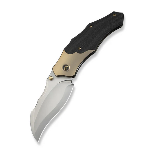 WE Knife Co., Ltd™ Orc Boss Liner Lock WE24042-2 Twill Carbon Fiber and Champagne 6AL4V Titanium CPM 20CV Stainless Steel Pocket Knife