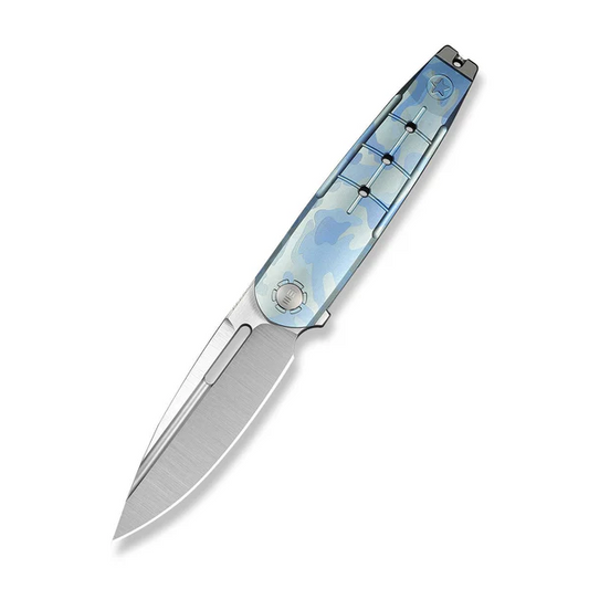 WE Knife Co., Ltdโข Hull Liner Lock WE24046-3 Blue Terrain 6AL4V Titanium M390 Stainless Steel Pocket Knife