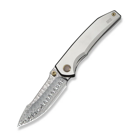 WE Knife Co., Ltd™ Ryson Frame Lock WE24086-DS1 Dark Gray Anodized 6AL4V Titanium Damasteel Pocket Knife