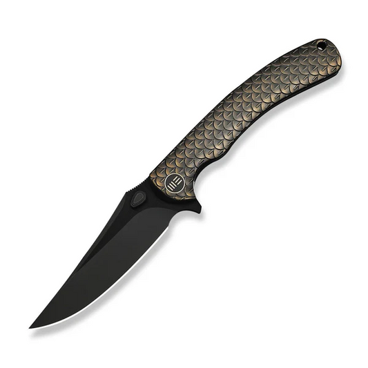 WE Knife Co., Ltdโข Dracarys Frame Lock WE25061B-4 Bronze & Black 6AL4V Titanium M390 Stainless Steel Pocket Knife