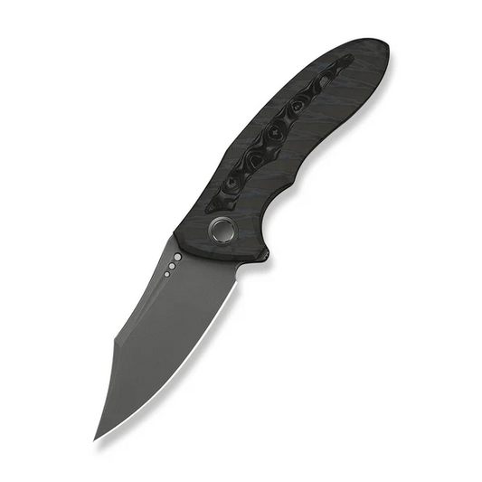 WE Knife Co., Ltdโข VARG Frame Lock WE25074-3 Tiger Stripe Flamed 6AL4V Titanium CPM MagnaCut Stainless Steel Pocket Knife