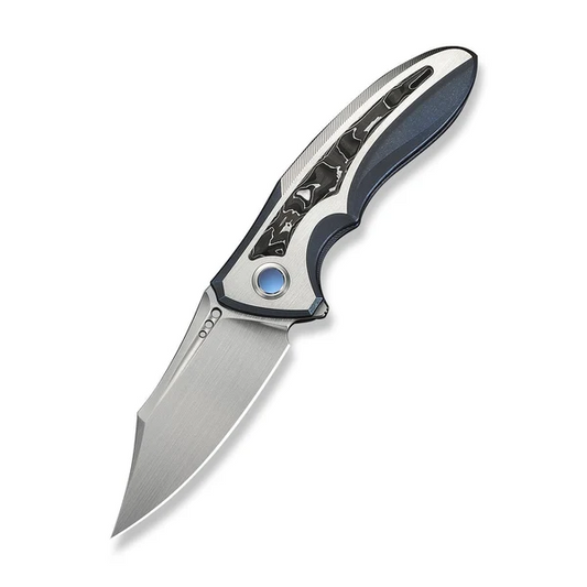WE Knife Co., Ltdโข VARG Frame Lock WE25074-4 Blue Anodized 6AL4V Titanium CPM MagnaCut Stainless Steel Pocket Knife