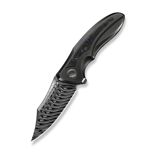 WE Knife Co., Ltdโข VARG Frame Lock WE25074-DS1 Dark Gray 6AL4V Titanium Damasteel Pocket Knife