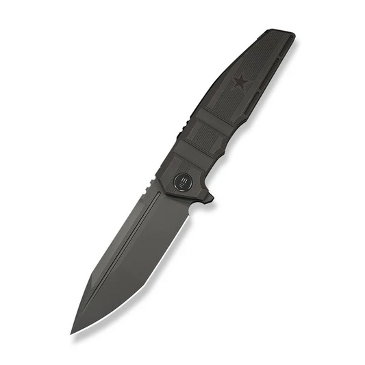 WE Knife Co., Ltdโข Breach Frame Lock WE25077-1 Charcoal Gray Anodized 6AL4V Titanium M390 Stainless Steel Pocket Knife